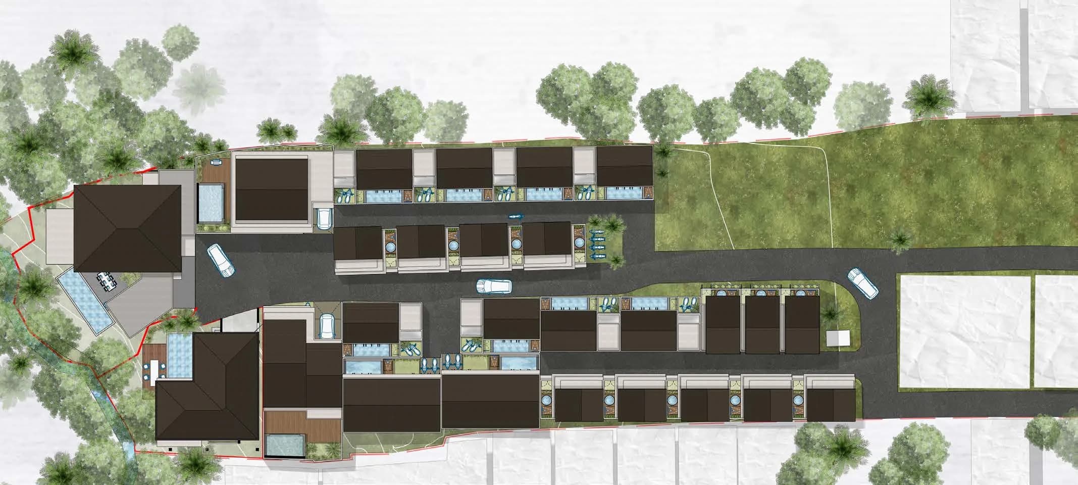 Plan de masse des villas du programme à Seseh
